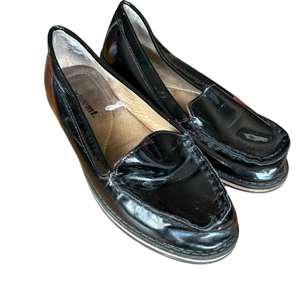 Womens Shoes Size 5.5 Flats Black Patent Leather Shiny Business Casual Office